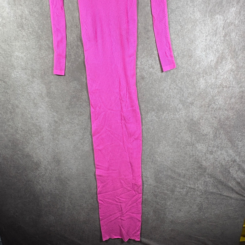 SKIMS Dress Women XXS-S Pink Recycled Swim Cut Out Long Sleeve Mesh Maxi NEW - Picture 3 of 9